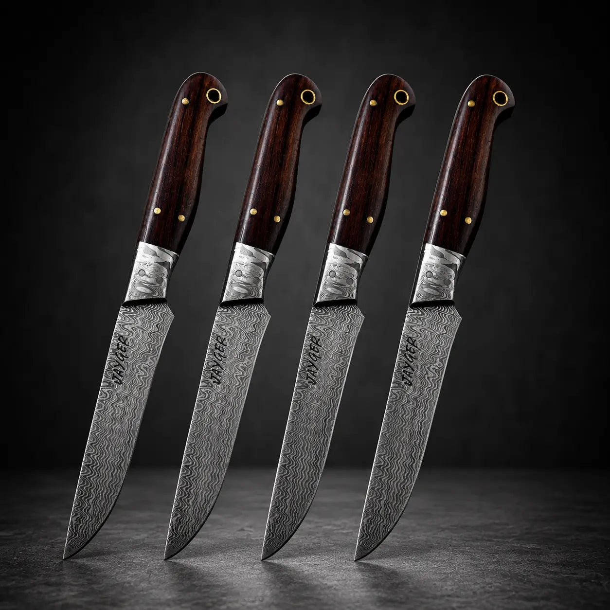 Damascus Steak Knives Set Of 4 