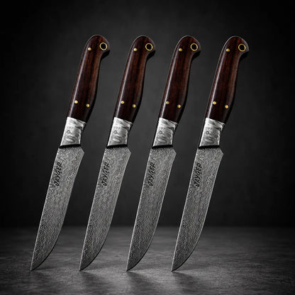 Damascus Steak Knives Set Of 4 