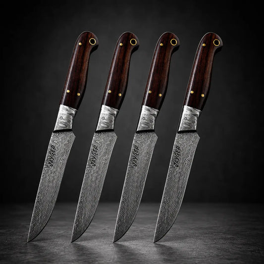 Damascus Steak Knives Set Of 4 