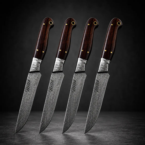 Damascus Steak Knives Set Of 4 