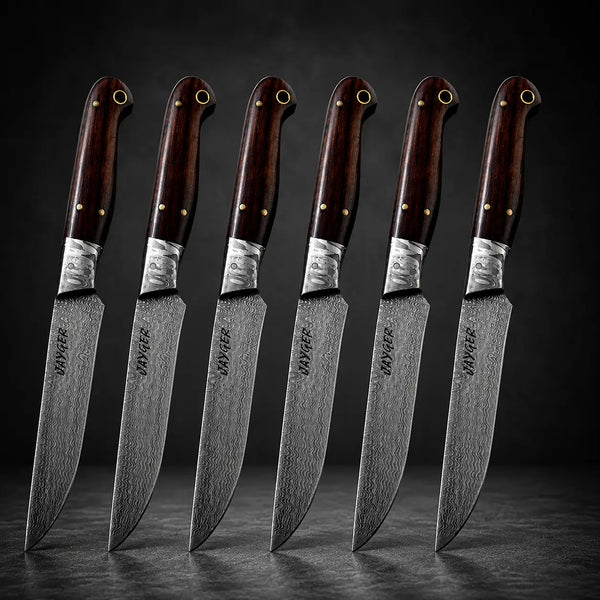 Damascus Steak Knives Set Of 6