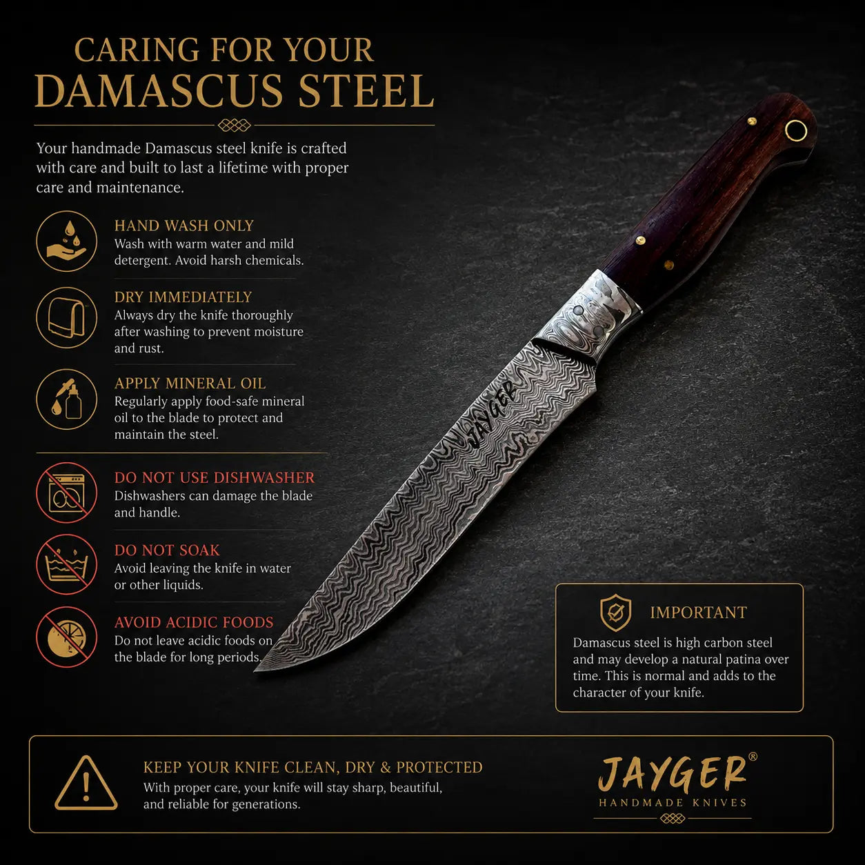 Damascus Steak Knives Set Of 6 Jayger