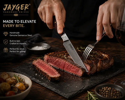 Damascus Steak Knives Set Of 6 Jayger