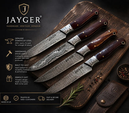 Damascus Steak Knives Set Of 6 Jayger
