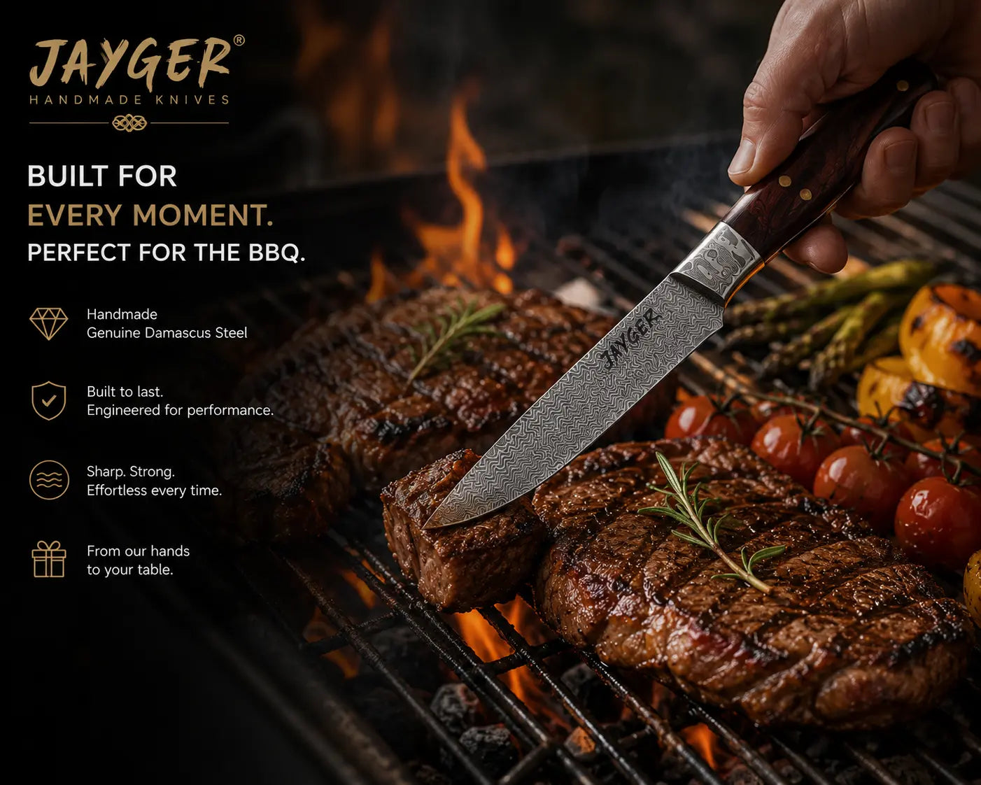 Damascus Steak Knives Set Of 6 Jayger