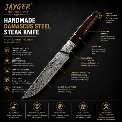 Damascus Steak Knives Set Of 6 Jayger
