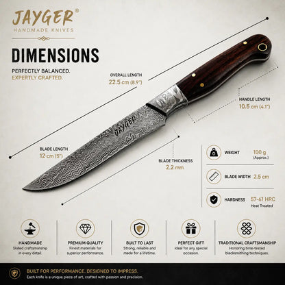 Damascus Steak Knives Set Of 6 Jayger