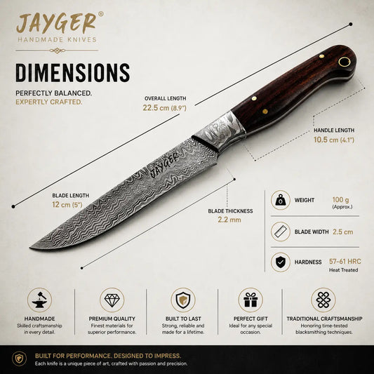 Damascus Steak Knives Set Of 6 Jayger