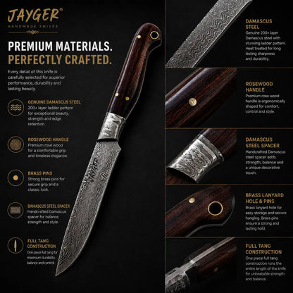 Damascus Steak Knives Set Of 6 Jayger