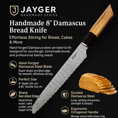 Handmade Fixed Blade Hunting Knife with Leather Sheath – Stag Handle