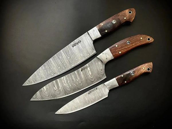Handmade Damascus Steel Kitchen knife Set / Chef Knives - Jayger