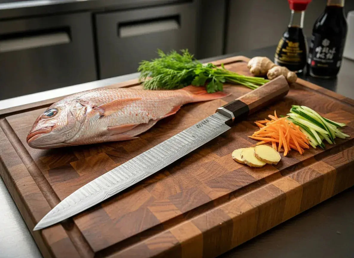 Handmade Damascus Steel Japanese Yanagiba Chef Knife - Jayger