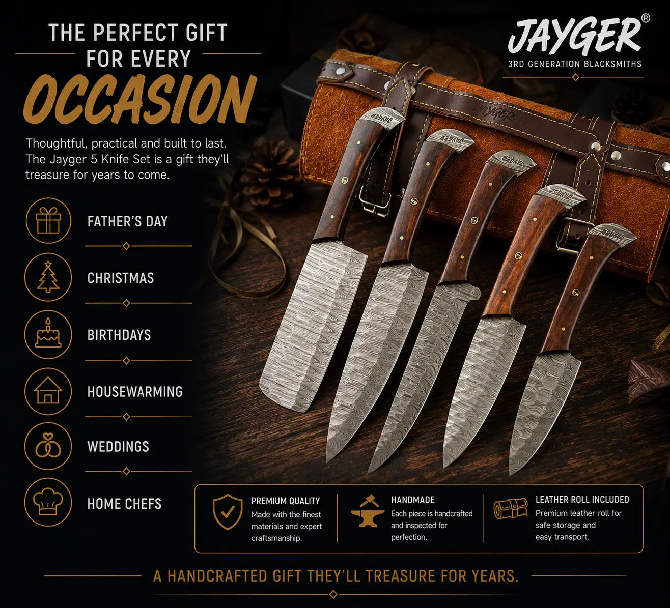 Kitchen Knives Set Of 5 Pieces